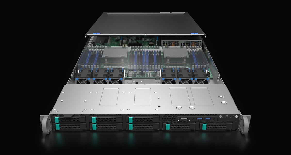 3d image of data server hard disk