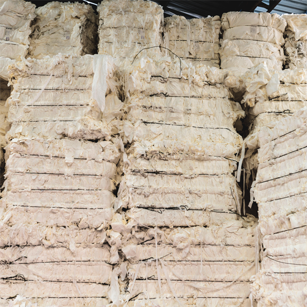 Paper pulp stacked in manufacturing warehouse