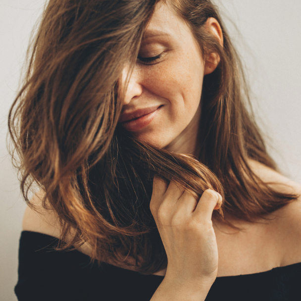 Woman enjoying her hair